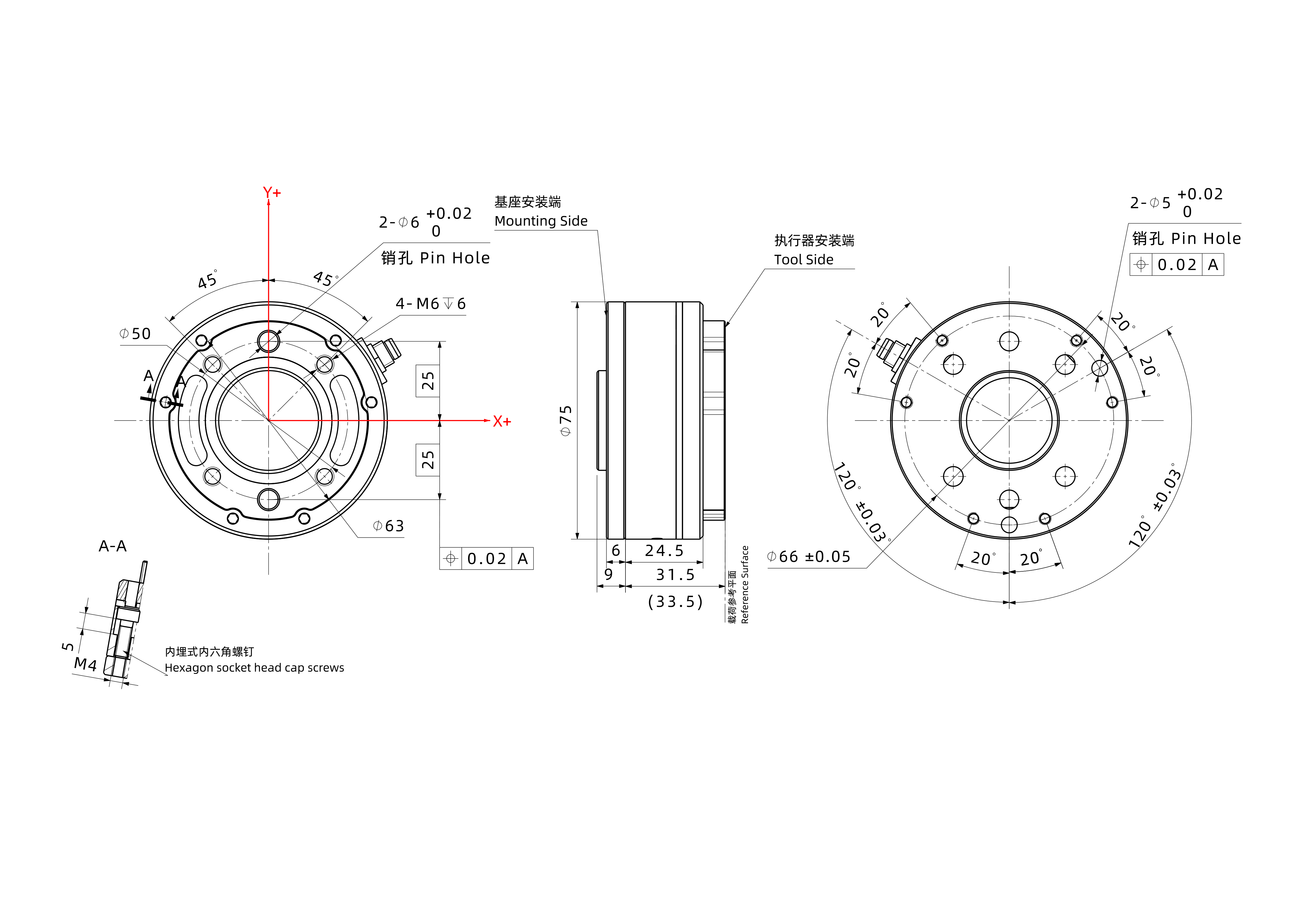 六軸力傳感器KWR75系列產(chǎn)品供貨圖-含轉(zhuǎn)接法蘭20240625